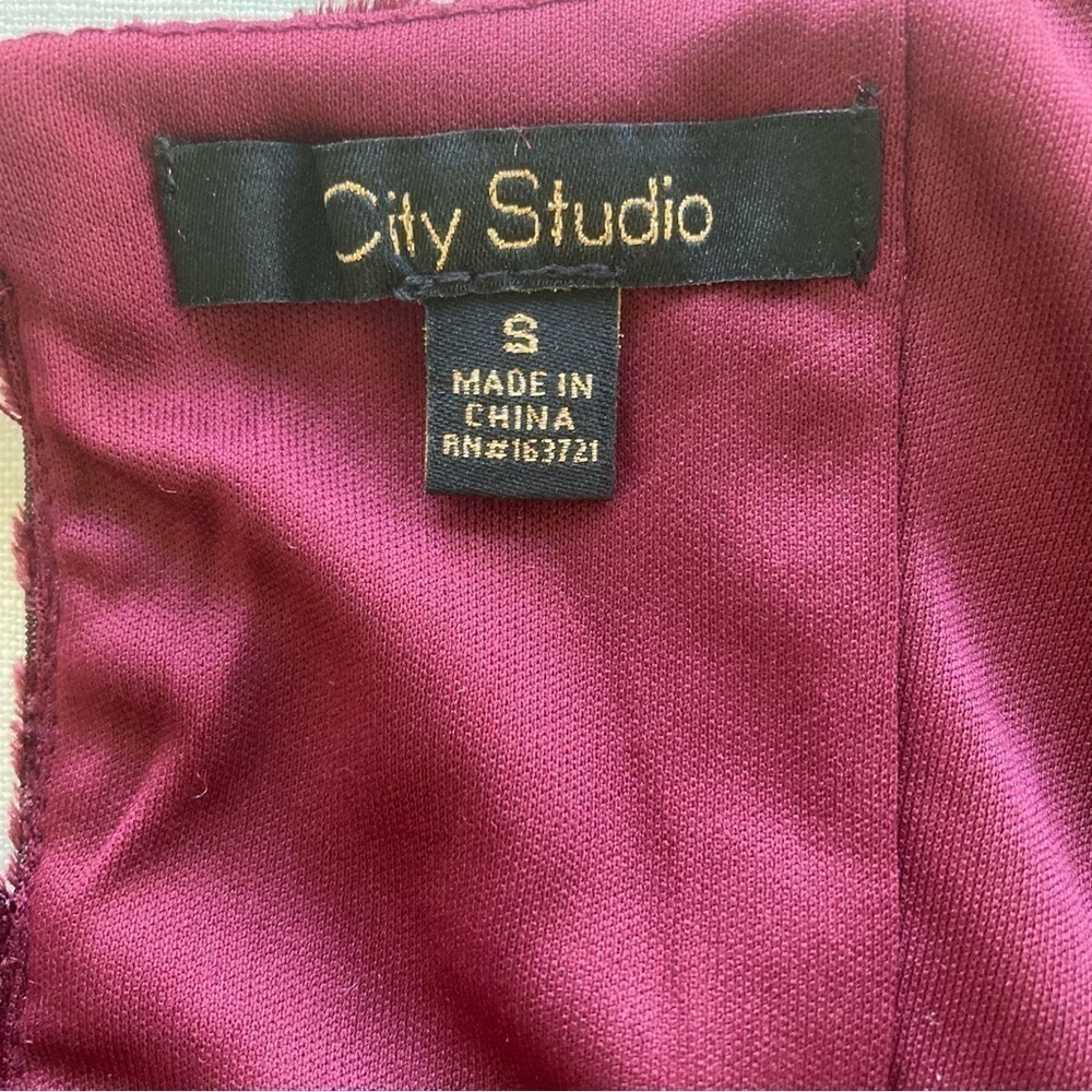 90s Burnout Velvet Corset Dress S Burgundy Lace-Up Y2K Whimsigoth Fairygrunge - Picture 11 of 13